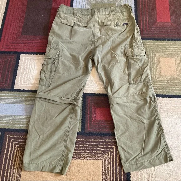 WearFirst Men's Olive Stone Convertible Zip Off Cargo Pants Shorts Size 34x30 - Picture 4 of 12